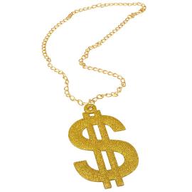 Halskæde med Glitrende Dollartegn Guld