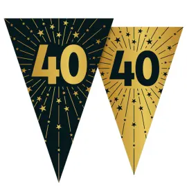 Vimpelguirlande med Stjerner og Tallet 40