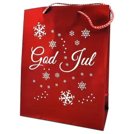 God Jul Glitrende Julegavesæk Stor