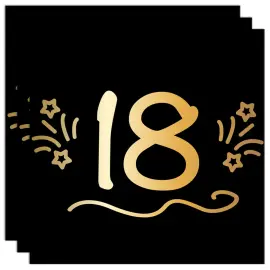 Papirservietter Sort 18 år 16-pak