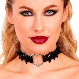Choker Hjerte og Flagermusvinger Sort