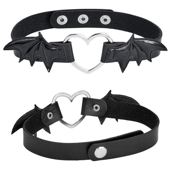 Choker Hjerte og Flagermusvinger Sort