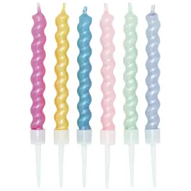 Kagelys Spiral Perlemor Farvemix 8 cm 6-pak