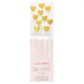 Cake Toppers Gyldne Hjerter