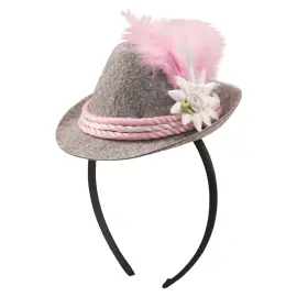 Oktoberfest Hårbøjle Mini Hat Pink