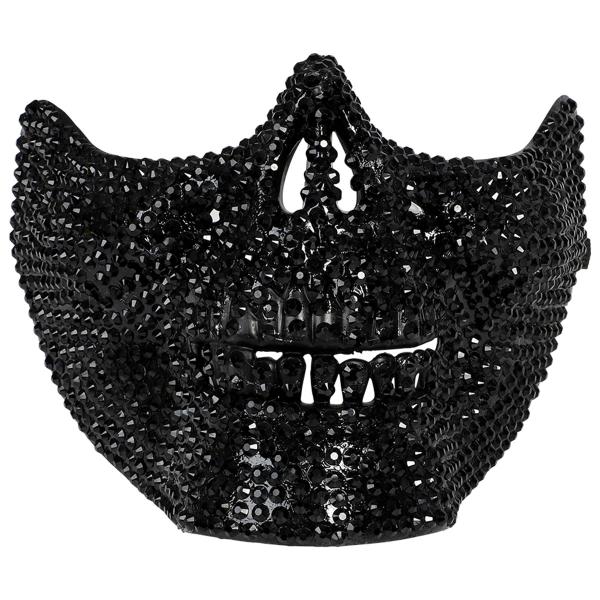Halvmaske Skelet med Rhinsten