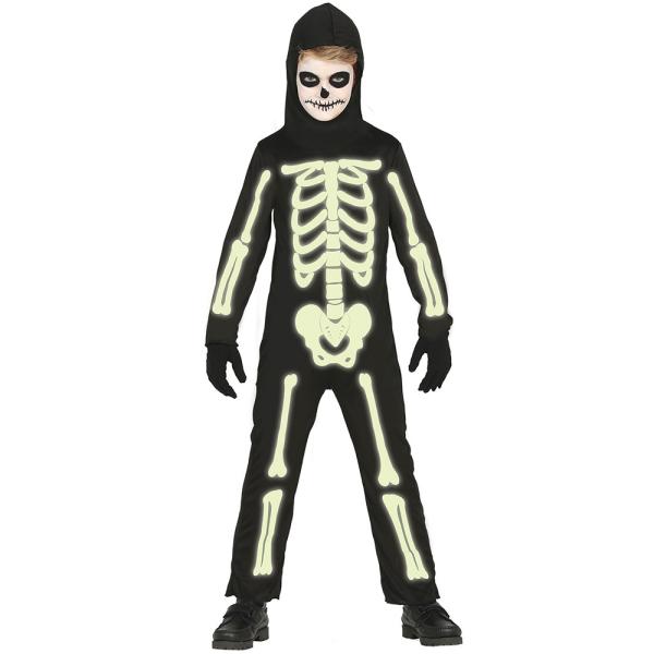 Selvlysende Skeletkostume Børn