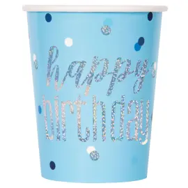 Happy Birthday Krus Blå & Sølv