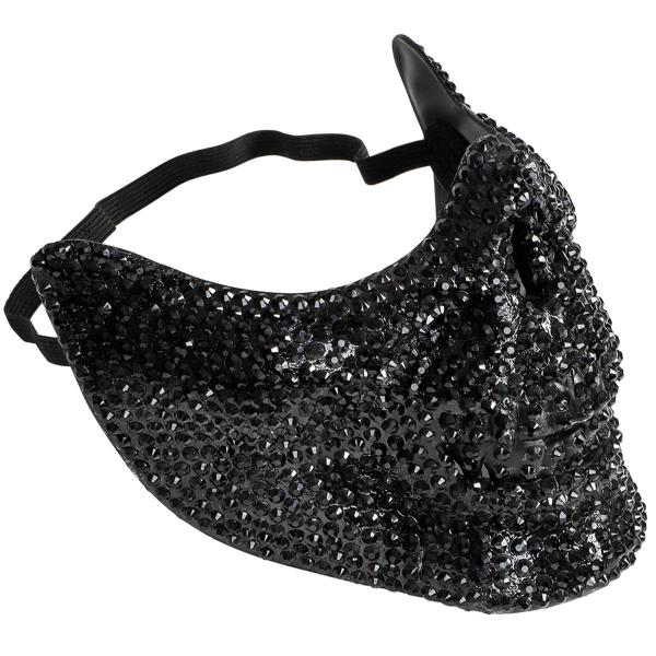 Halvmaske Skelet med Rhinsten