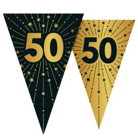 Vimpelguirlande med Stjerner og Tallet 50