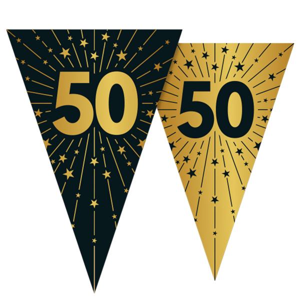Vimpelguirlande med Stjerner og Tallet 50