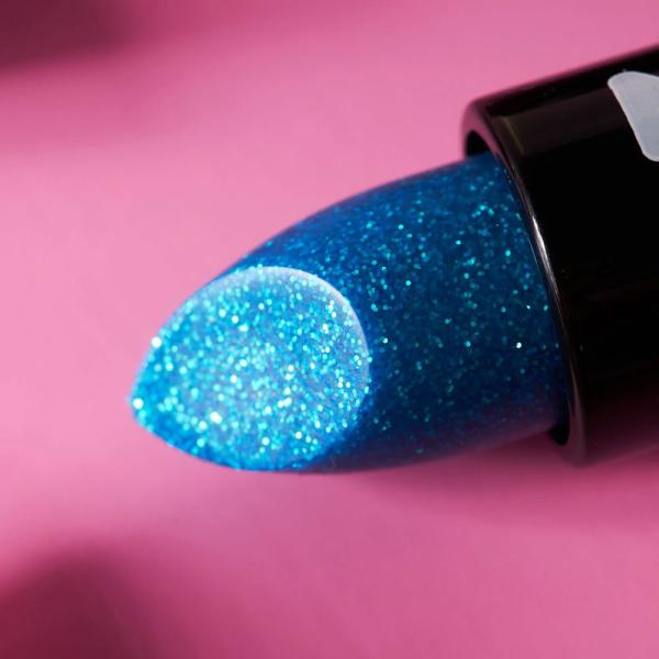 Moon Glitter Iridescent Glitter Læbestift Blå
