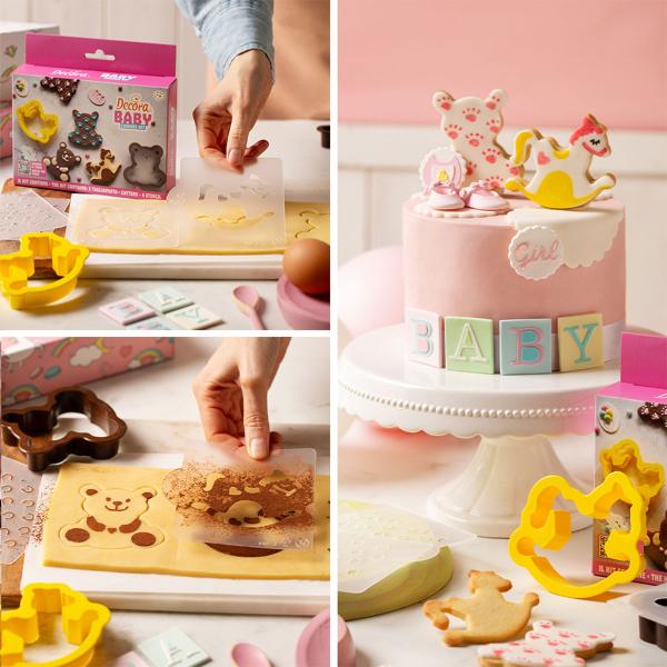 Bjørn/Gyngehest Småkageudstikkere/Bageskabeloner 6-pak