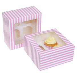 Stribede Cupcake Æsker Pink og Hvid