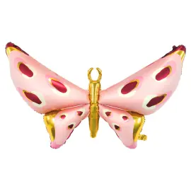 Folieballon Sommerfugl Pink/Guld
