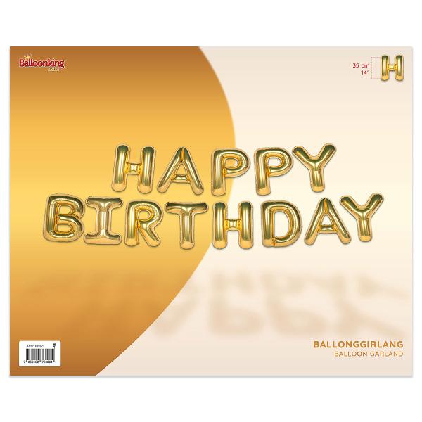 Ballonguirlande Happy Birthday Guld