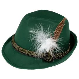 Oktoberfest Deluxe Tyrolerhat M&oslash;rkegr&oslash;n