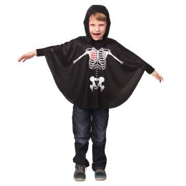 Skelet Poncho B&oslash;rn Sort 5-9 &aring;r