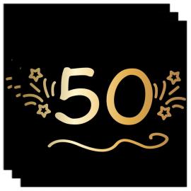 Papirservietter Sort 50 år 16-pak