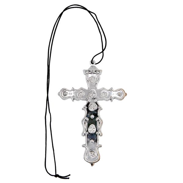 Halskæde med Sølvfarvet Kors