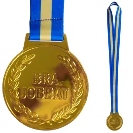 Guldmedalje med B&aring;nd Bra Jobbat 6,3 cm