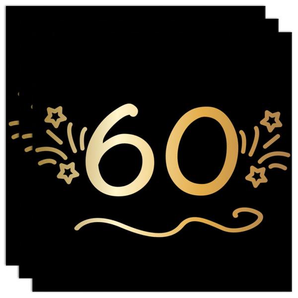 Papirservietter Sort 60 år 16-pak