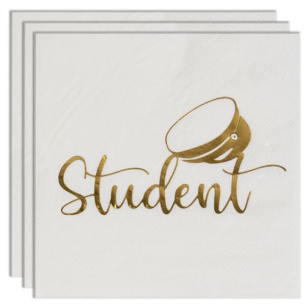 Studenterservietter Guld