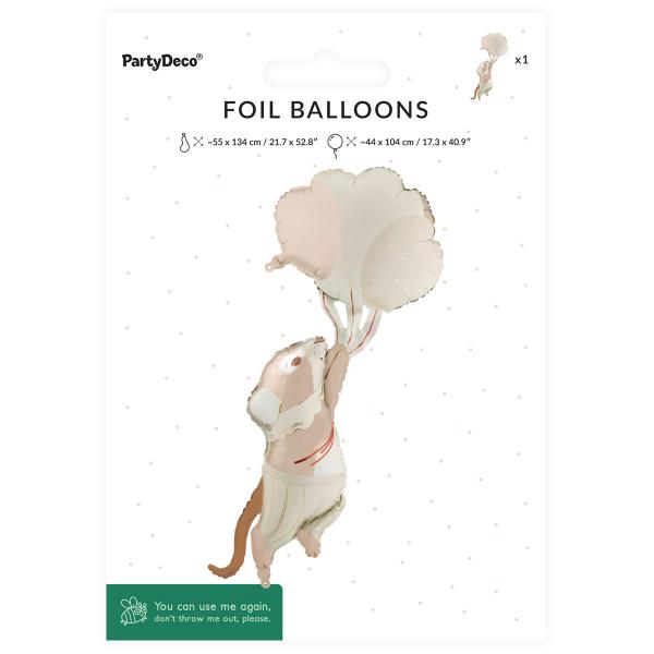 Folieballon Svævende Mus 44 x 104 cm