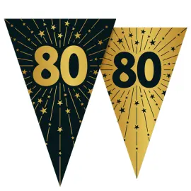 Vimpelguirlande med Stjerner og Tallet 80