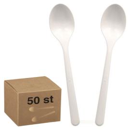 Hvide Genanvendelige Plastskeer 50-pak