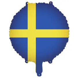 Folieballon Svensk Flag Rund 35 cm