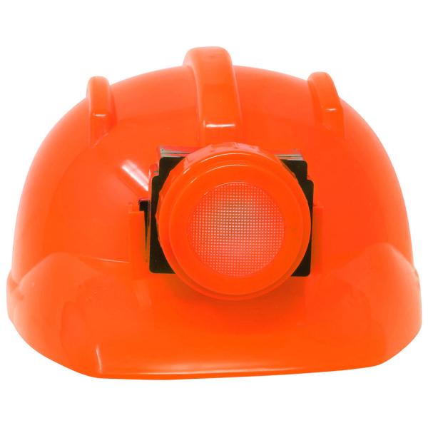 Orange Byggehjelm med Lampe Børn