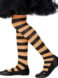 Orange og Sorte Strømpebukser Børn