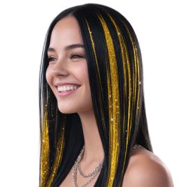 H&aring;rstriber Glitter Guld