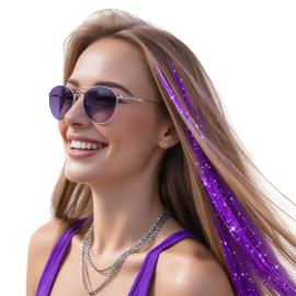 H&aring;rstriber Glitter Lilla
