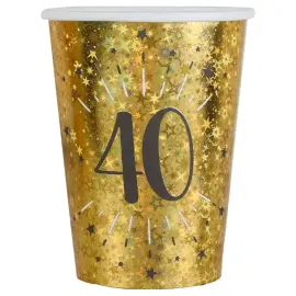 Papkrus 40 &Aring;r Birthday Party Guld