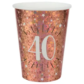 Papkrus 40 &Aring;r Birthday Party Rosaguld