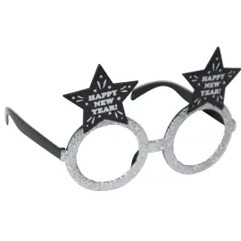 Happy New Year Briller med Stjerner Sølv