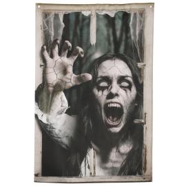 Vinduesdekoration Halloween Skr&aelig;kkvinde