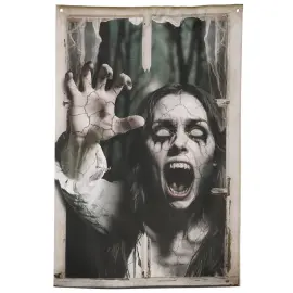 Vinduesdekoration Halloween Skr&aelig;kkvinde