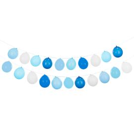 DIY Ballonguirlande Blå/Hvid 21-pak