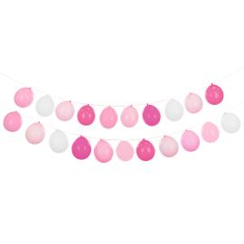 DIY Ballonguirlande Lyserød/Hvid 21-pak