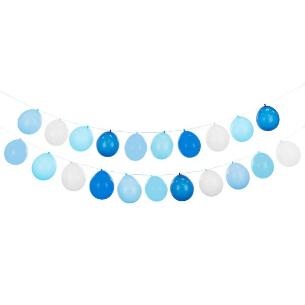 DIY Ballonguirlande Blå/Hvid 21-pak