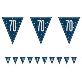 Vimpelguirlande 70 &aring;r M&oslash;rkebl&aring; 2,74 m