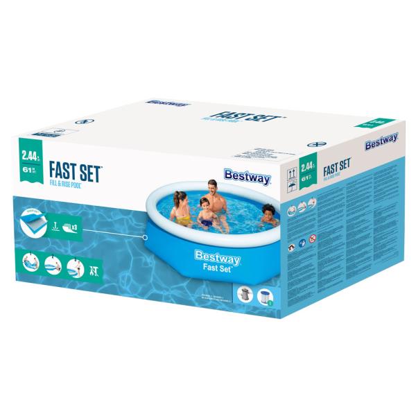 Bestway Oppustelig Pool med Filter Fast Sæt