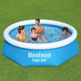 Bestway Oppustelig Pool med Filter Fast S&aelig;t