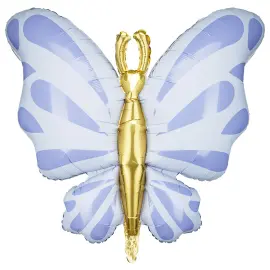 Sommerfugl Folieballon Blå/Guld