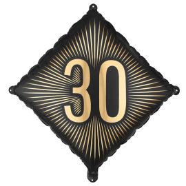 Folieballon 30 Sort/Guld 46 cm