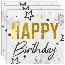 Papirservietter Happy Birthday