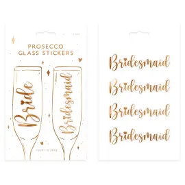 Glas Klistermærker Bride og Bridesmaid